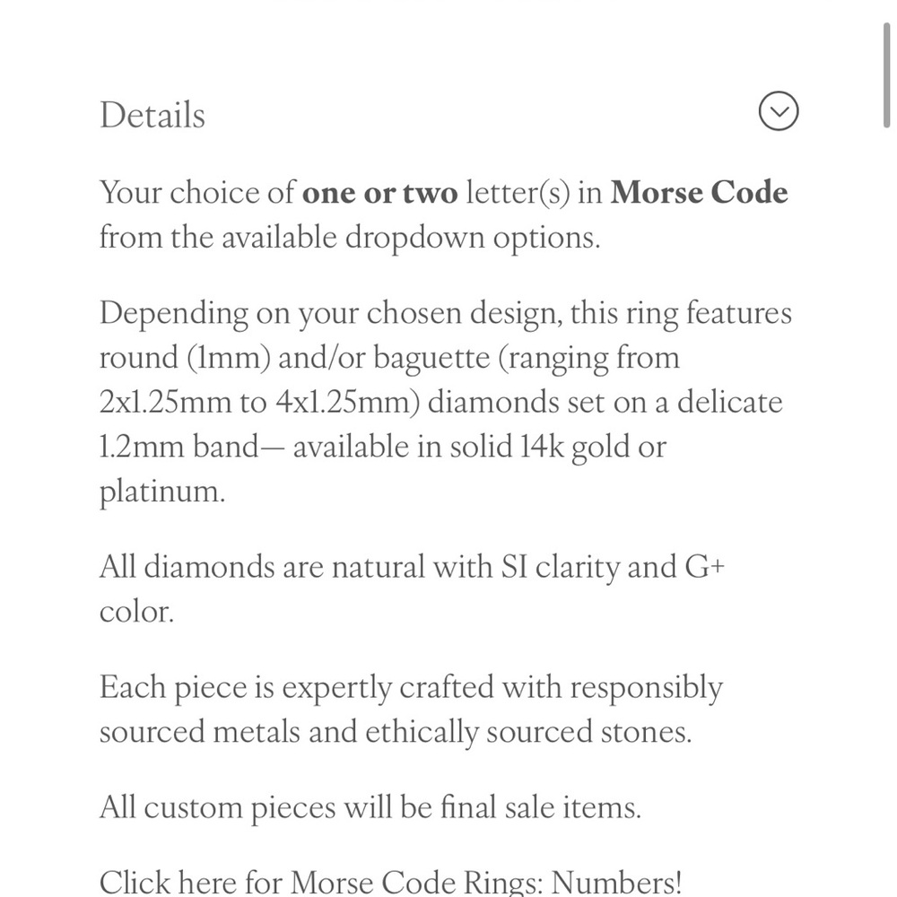 Morse Code - Initial (E) Ring By Melanie Casey. 1… - image 3